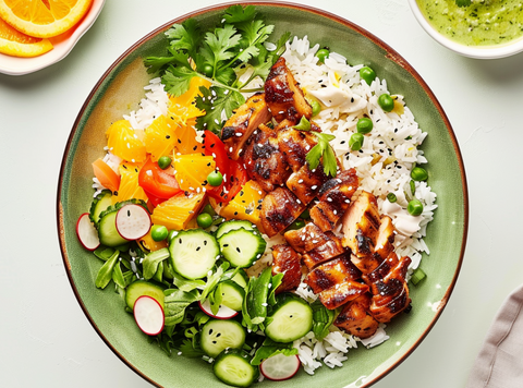 Citrus chicken rice bowl
