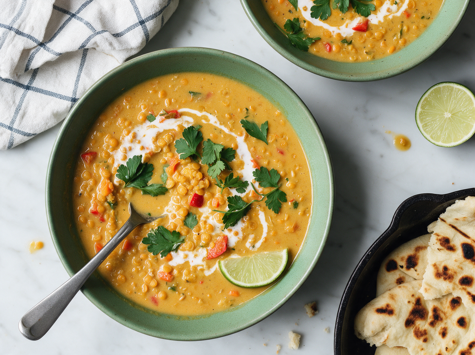 Linzensoep met curry zonder pakje