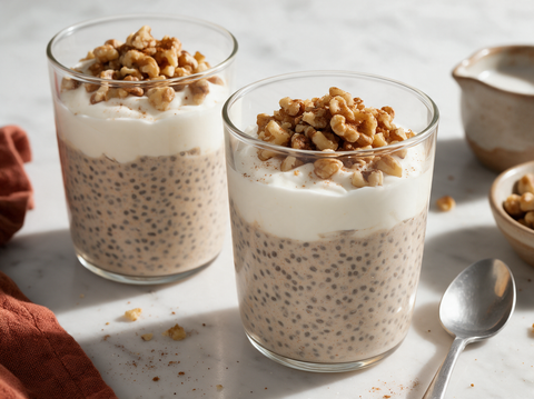 Pumpkin Spice Chiapudding in Laagjes