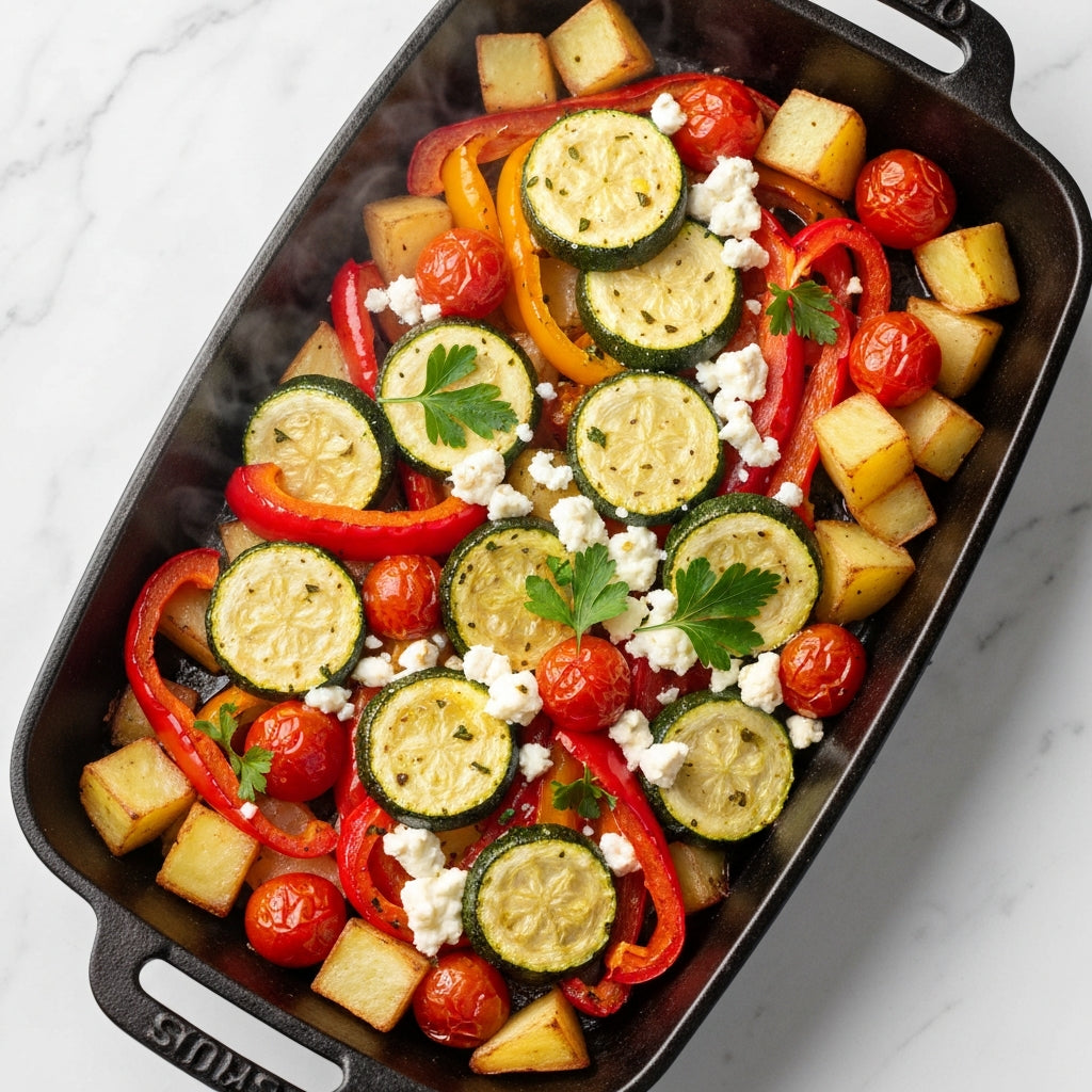 Gezonde traybake met groenten en kruiden