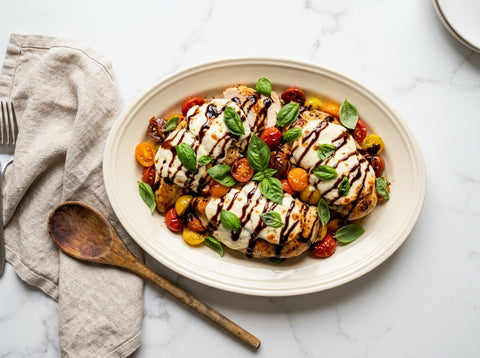 Kip Caprese uit de Oven met Mozzarella, Tomaat en Basilicum