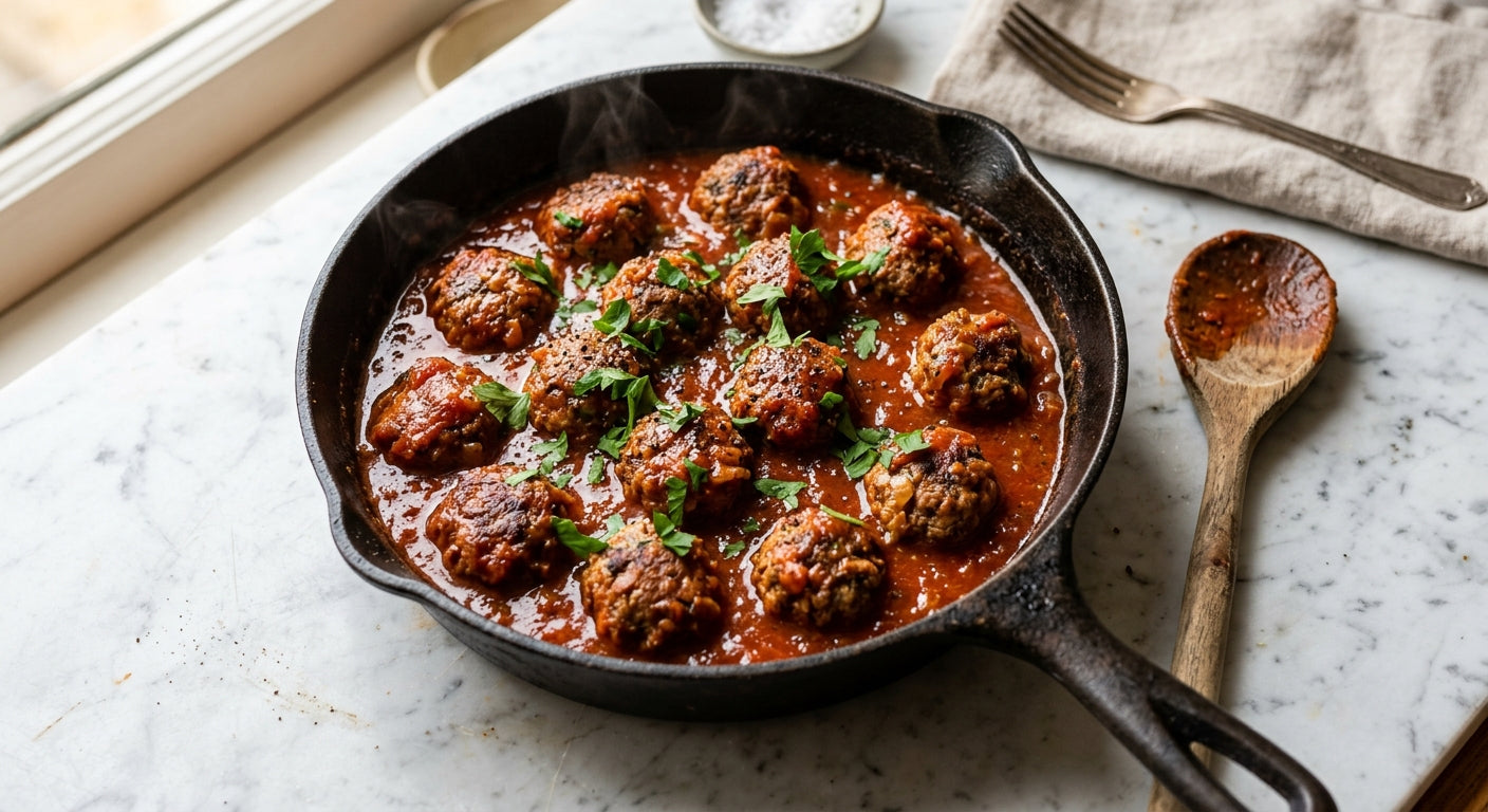 Nederlandse Gehaktballen in Tomatensaus - Zoutarm