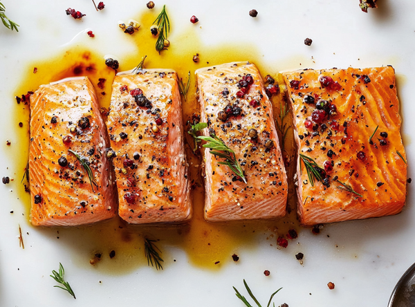 Geroosterde Zalm met Komkommer Salade - recept van The Spice Club