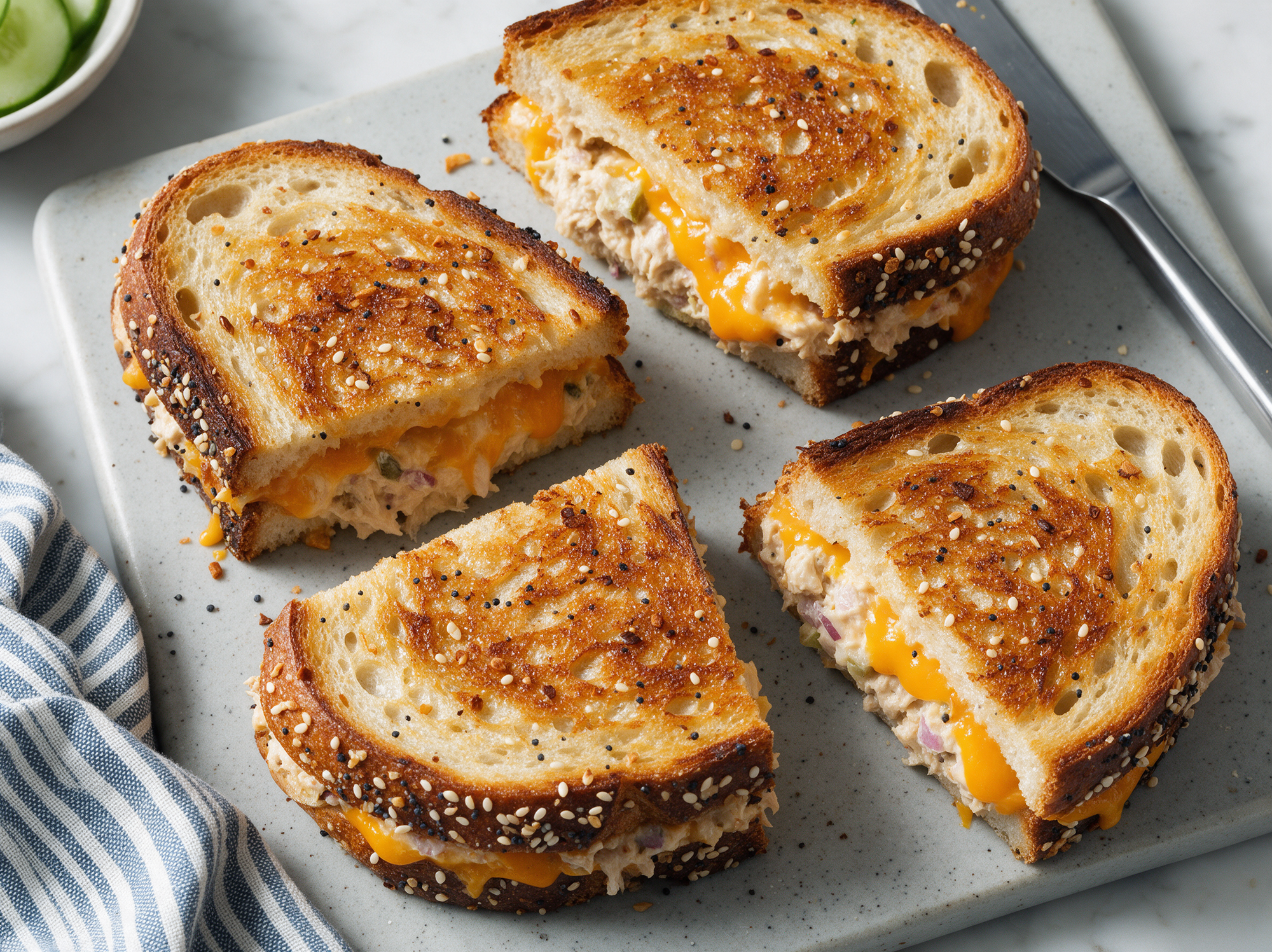Tonijntosti met Augurk en Kaas
