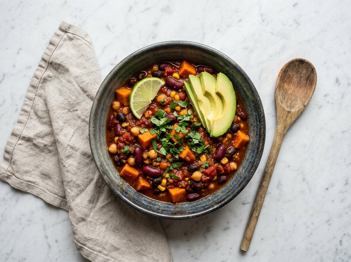 Slowcooker Chili Sin Carne Zonder Pakje — Vegetarisch en Pittig - recept van The Spice Club