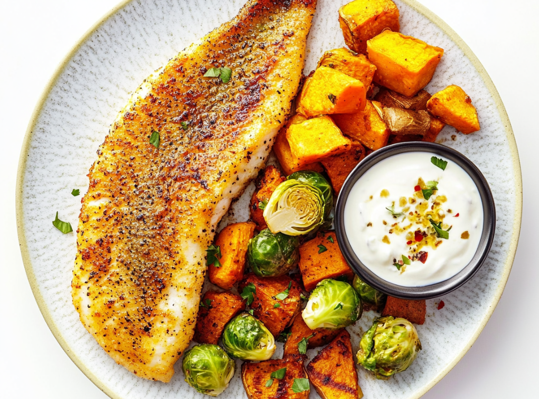 Indiase Tilapia Met Gegrilde Groenten