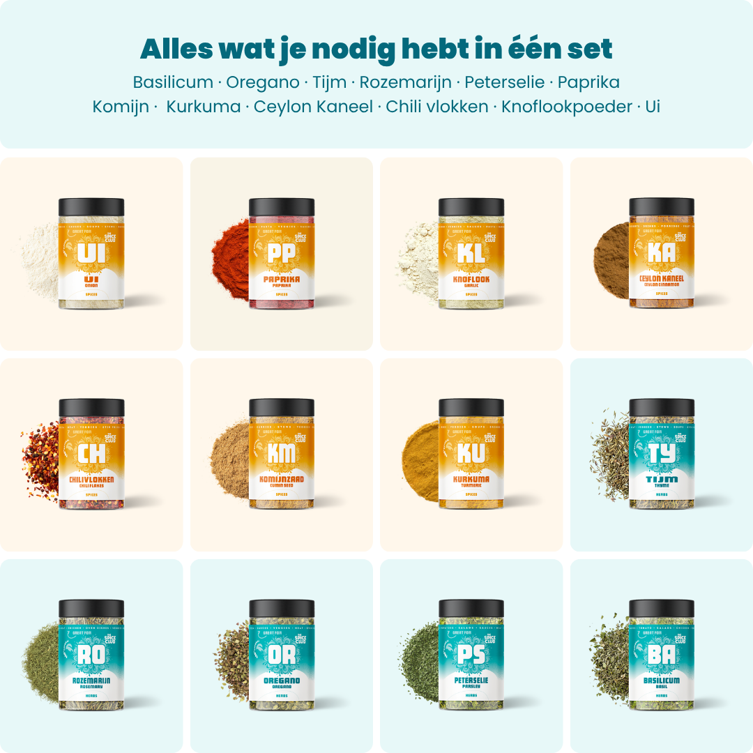 Kruiden & Specerijen Essentials · 12-Pack