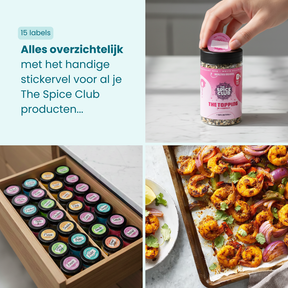 The Spice Club Stickervel · 15 Labels